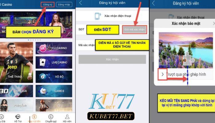 Hướng dẫn chi tiết đăng ký Kubet77 trên điện thoại.