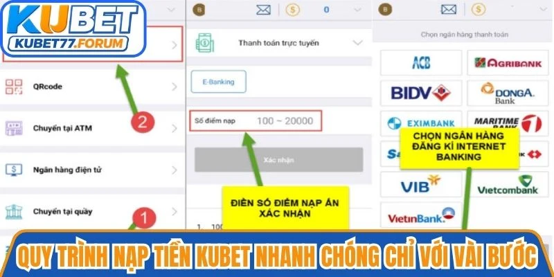 Quy trình nạp tiền Kubet nhanh chóng, an toàn chỉ với vài bước
